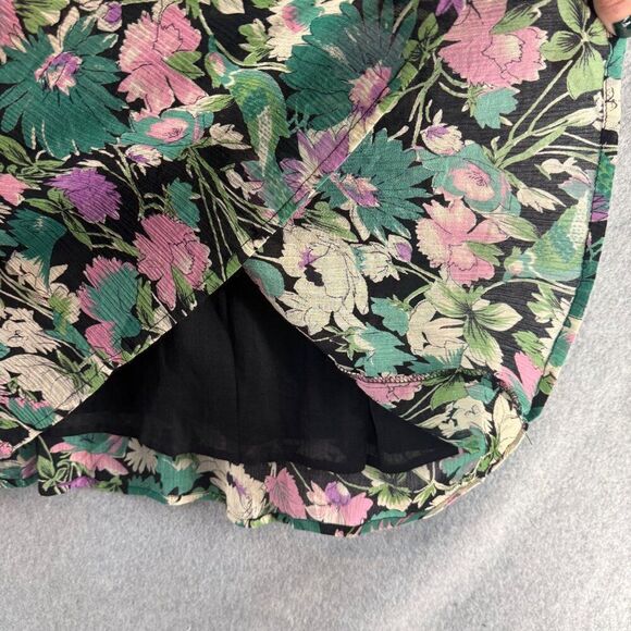 Banjanan Women's Small Fiesta Floral Cotton Honey Midi Dress Pockets Green Pink - Picture 12 of 14